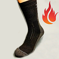 Мужские термоноски 42-46 Kardesler Lambswool Termal Socks, Черные / Зимние высокие трекинговые носки