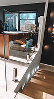 Ограждение стеклянное для лестницы, атриума, площадки на стойках GUSTAVO стекло 10 мм закаленное прозрачное