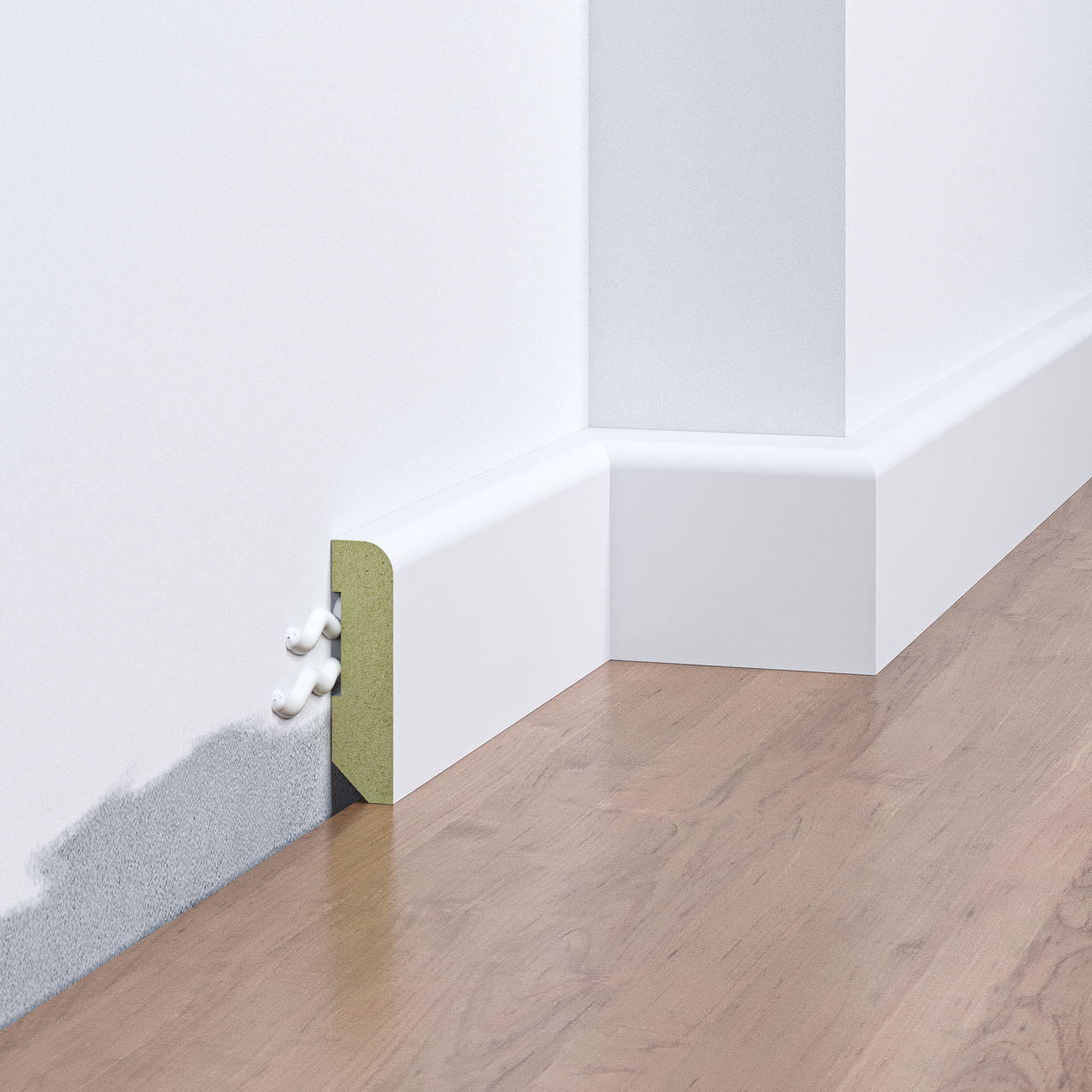 Плінтус накладний FSPRO 1040R5 МДФ 2,8 м Білий (P.MDF1040R5W), фото 1