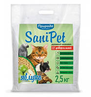 Древесный наполнитель Природа SaniPet универсальный для котов, грызунов и птиц Яблоко 2.5 кг