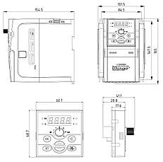 Частотний перетворювач SUNFAR E300-2S0015L (1.5 кВт, 220 В, 7.5 А, 1000 Гц), інвертор для шпинделя ЧПК, фото 3