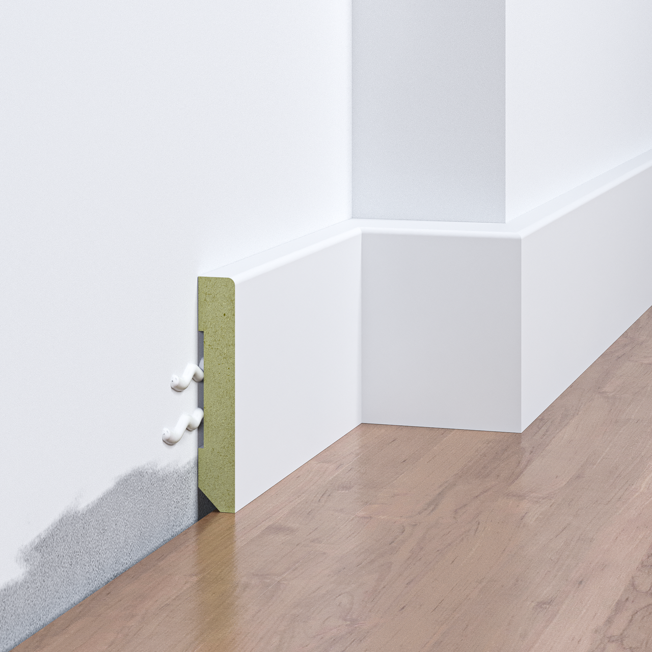 Плінтус накладний FSPRO 1060R2 МДФ 2,8 м Білий (P.MDF1060R2W), фото 1