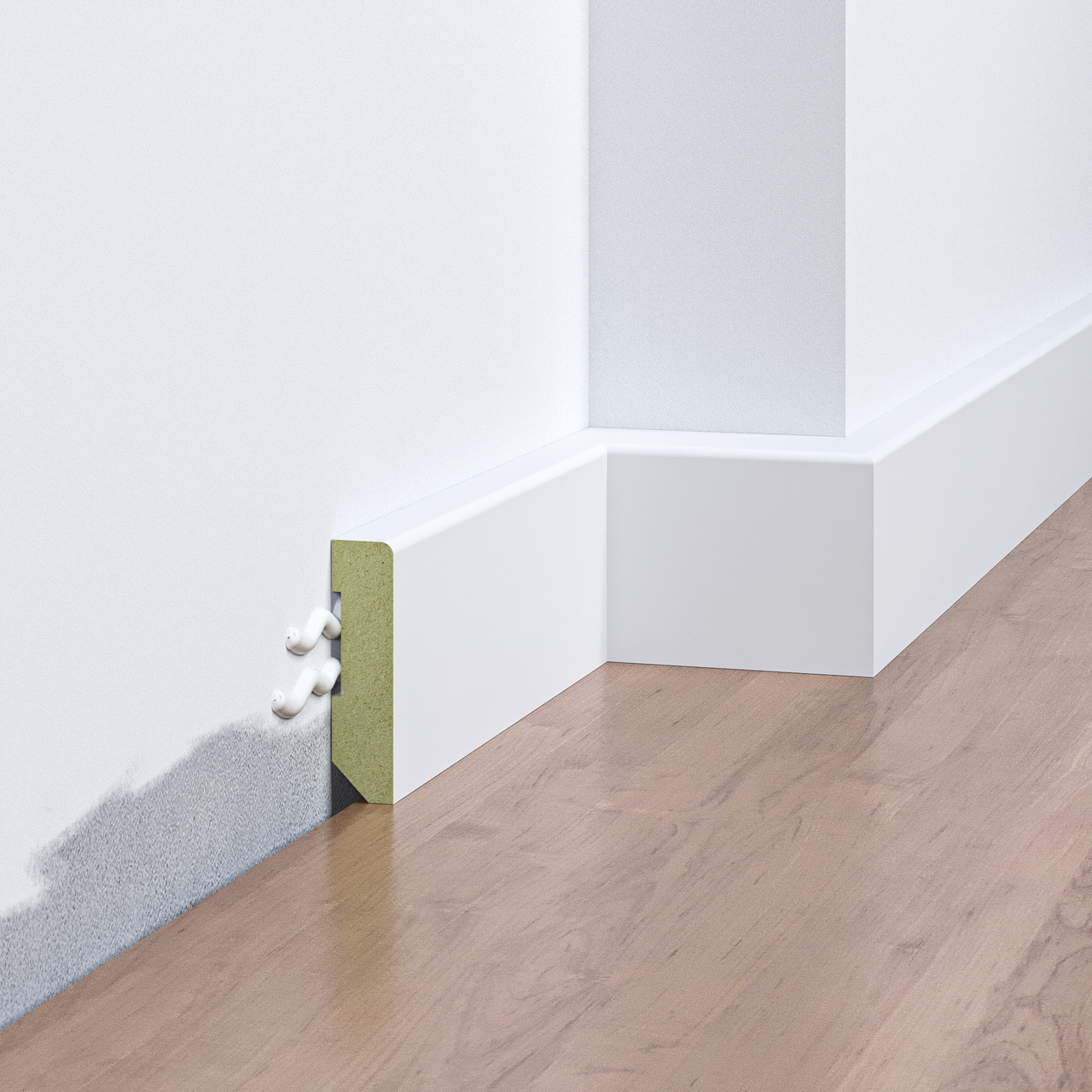 Лінтус накладний FSPRO 1040R2 МДФ 2,8 м Білий (P.MDF1040R2W), фото 1