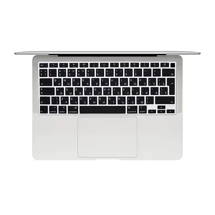 Накладка на клавіатуру для MacBook Air 13" (2018-2021) Black з російськими літерами. Європейська розкладка, фото 1
