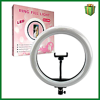 Кільцева селфи лампа Ring Light LC-330 33 см (1 кріплення), селфи кільце для телефону