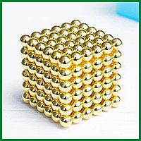 Дитяча іграшка антистрес Neo Cube 5мм Золотий, магнітний неокуб антистрес золото