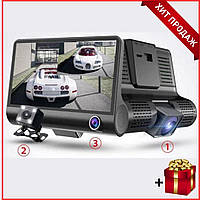 Автомобильный видеорегистратор 1080P FHD, видеорегистратор 3 камеры, видеорегистратор с камерой заднего вида