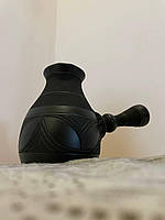 Турка кавоварка чорна керамічна гончарна Листок Нова 450-550мл для кави