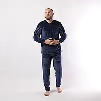 Чоловіча піжама домашній комплект  шліфована махраTiana style синій