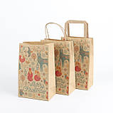 Пакети новорічні 260*150*350 Новорічні подарункові крафт пакети "Зимова казка", фото 9