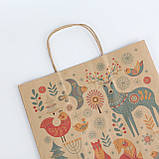Пакети новорічні 260*150*350 Новорічні подарункові крафт пакети "Зимова казка", фото 7