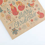 Пакети новорічні 260*150*350 Новорічні подарункові крафт пакети "Зимова казка", фото 8