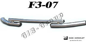 Захист переднього бампера (подвійна труба нержавіюча - подвійний вус) Mitsubishi L-200 Triton (06-15) d60х1,6мм