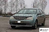 Защита переднего бампера (одинарная нержавеющая труба - одинарный ус) Chevrolet Lacetti (02+)