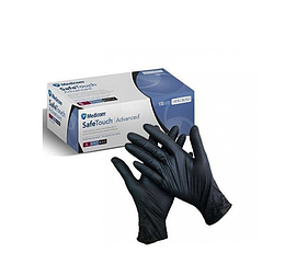 Рукавички нітрилові Medicom р. S Чорні. 100 шт\уп. Текстуровані