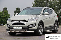 Подвійна нержавіюча труба - подвійний вус для Hyundai Santa Fee (2013-2018)