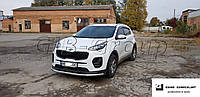 Защита переднего бампера (одинарная нержавеющая труба - одинарный ус) KIA Sportage (16+)