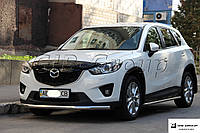 Защита переднего бампера (одинарная нержавеющая труба - одинарный ус) Mazda CX5 (12+)