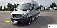 Защита переднего бампера (двойная нержавеющая труба - двойной ус) Mercedes-Benz Sprinter (14-18)