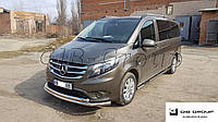 Защита переднего бампера (двойная нержавеющая труба - двойной ус) Mercedes-Benz Vito (10-16)