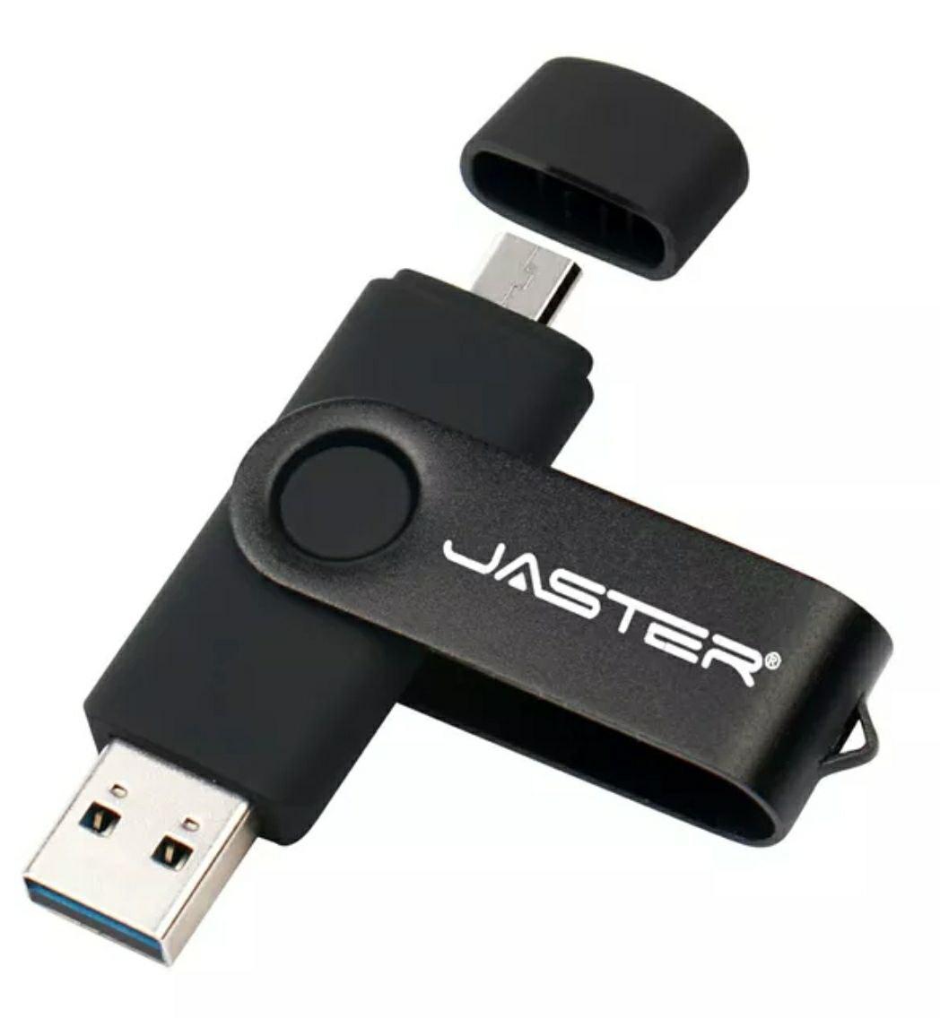 Флешка Jaster 64 Gb 2.0 OTG USB Flash Drive флешнакопичувач. двостороння флешка для ПК і телефона.