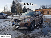 Защита переднего бампера (двойная нержавеющая труба - двойной ус) Volvo XC-60 (08-13)