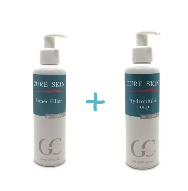 Набір для глибокого очищення та зволоження шкіри обличчя гідрофільний гель для вмивання та зволожуючий тонік - фото 1 - id-p1689405839