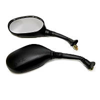 Дзеркала на скутер 8 мм Kurosawa RS-37 овал чорні, (к-т 2 штуки)