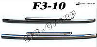 Защита переднего бампера (двойная нержавеющая труба - двойной ус) Ford Kuga (17+) d60х1,6мм