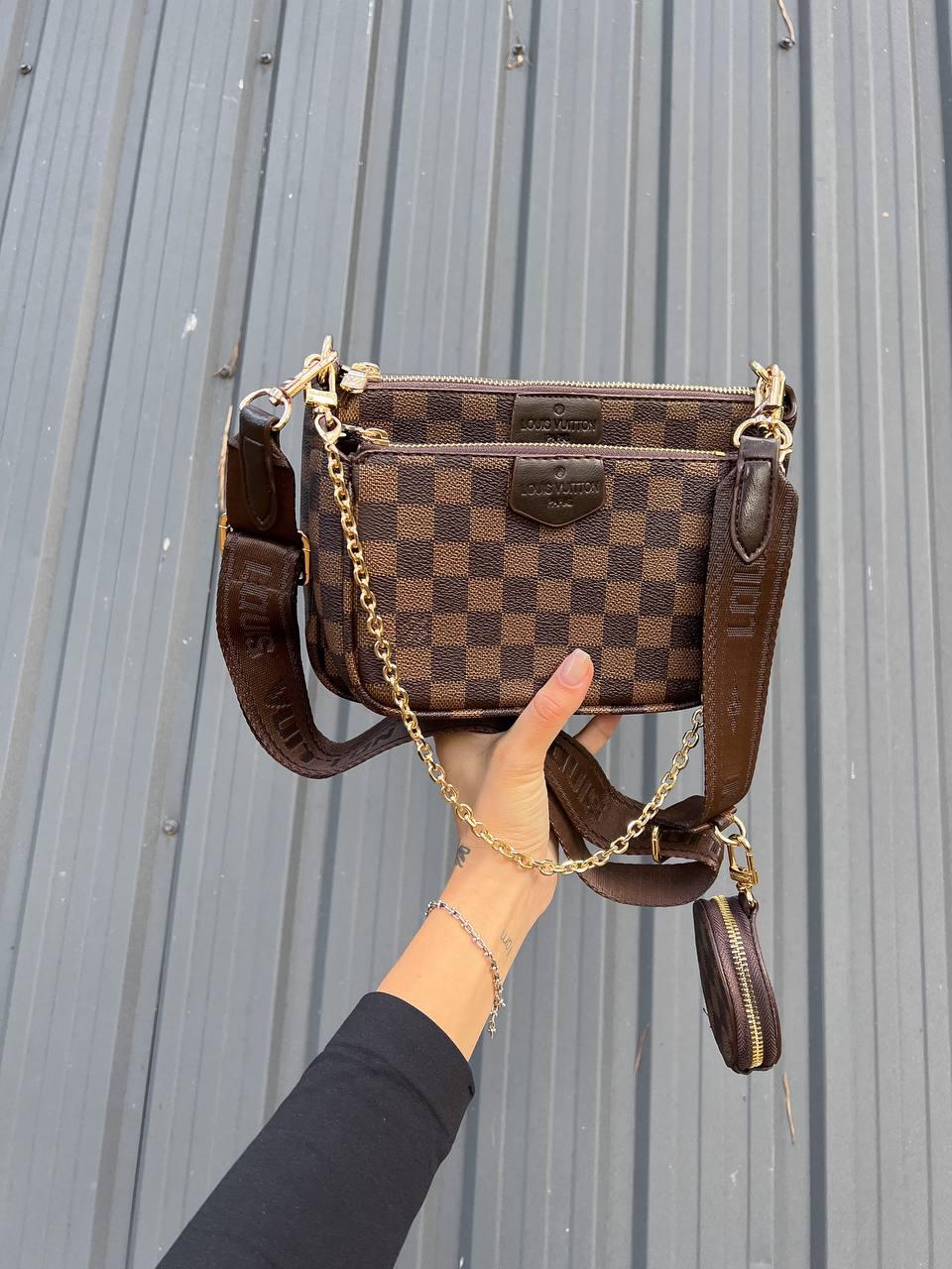 Жіноча сумка Луї Віттон коричнева Louis Vuitton Brown Pochette