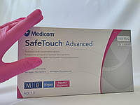 Перчатки нитриловые неопудренные М Розовые Маджента (Medicom SafeTouch Advanced ) 100шт/уп
