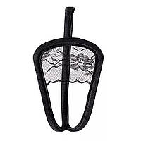 С стрінги чорні з мереживом унісекс - розмір універсальний