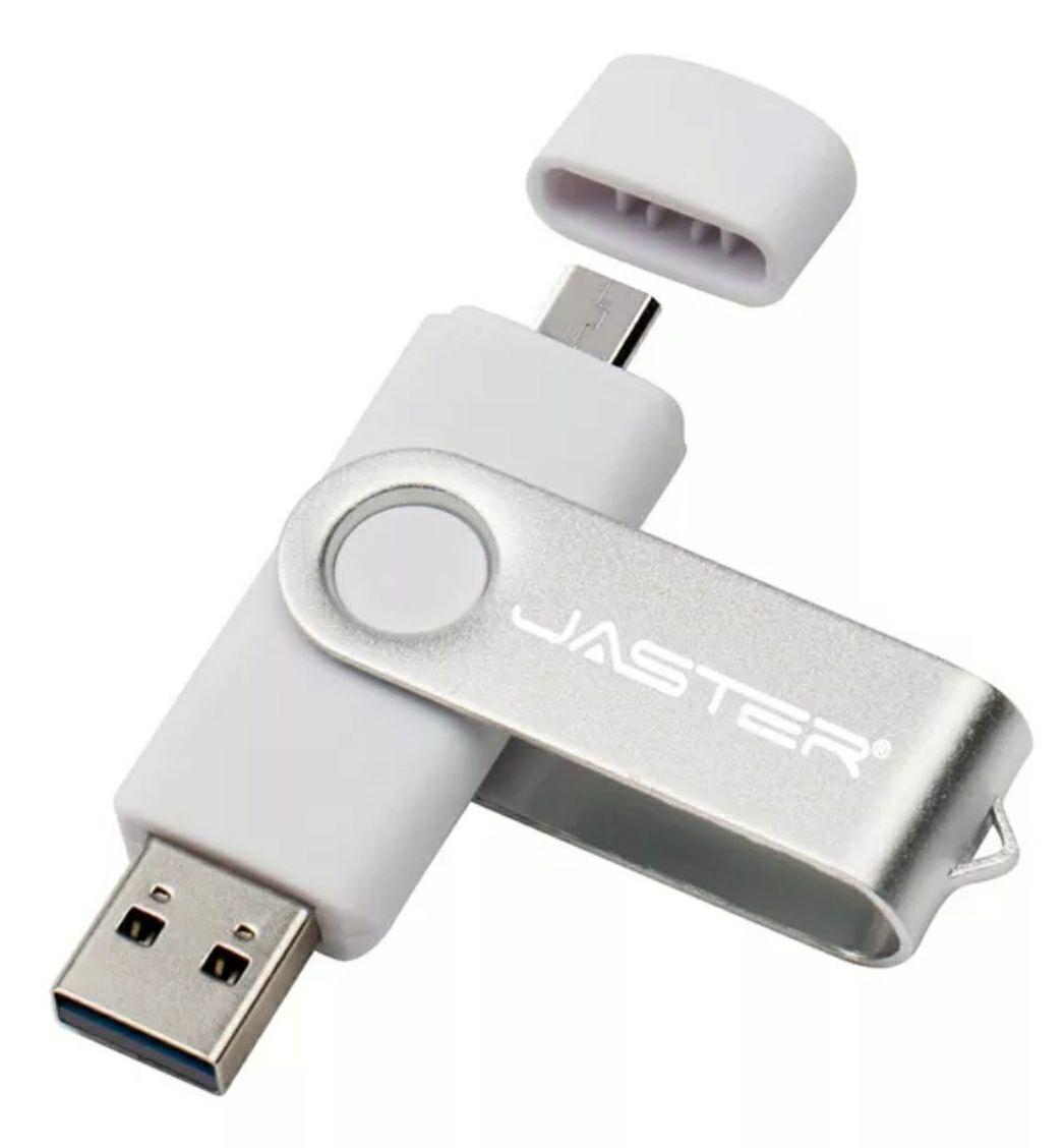Флешка Біла Jaster 64 Gb 2.0 OTG USB Flash Drive флешнакопичувач. двостороння флешка для ПК і телефона.