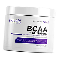 Всаа Аминокислота OstroVit 100% BCAA + Glutamine 200 г без вкуса