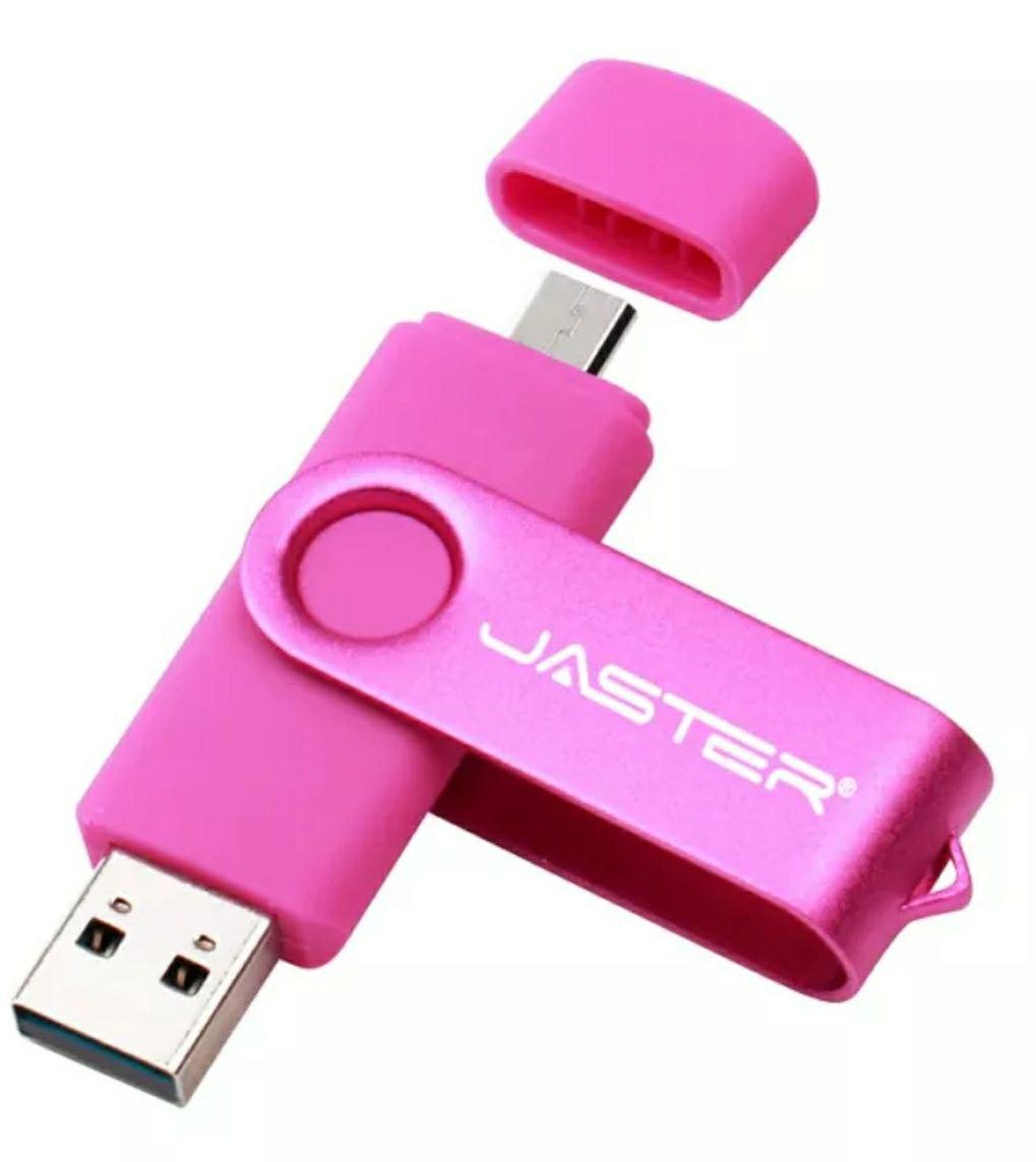 Флешка Розовая Jaster 16 Gb 2.0 OTG USB Flash Drive флеш-накопитель.  двухсторонняя флешка для ПК и телефона. (ID#1694884228), цена: 135 ?, купить  на Prom.ua