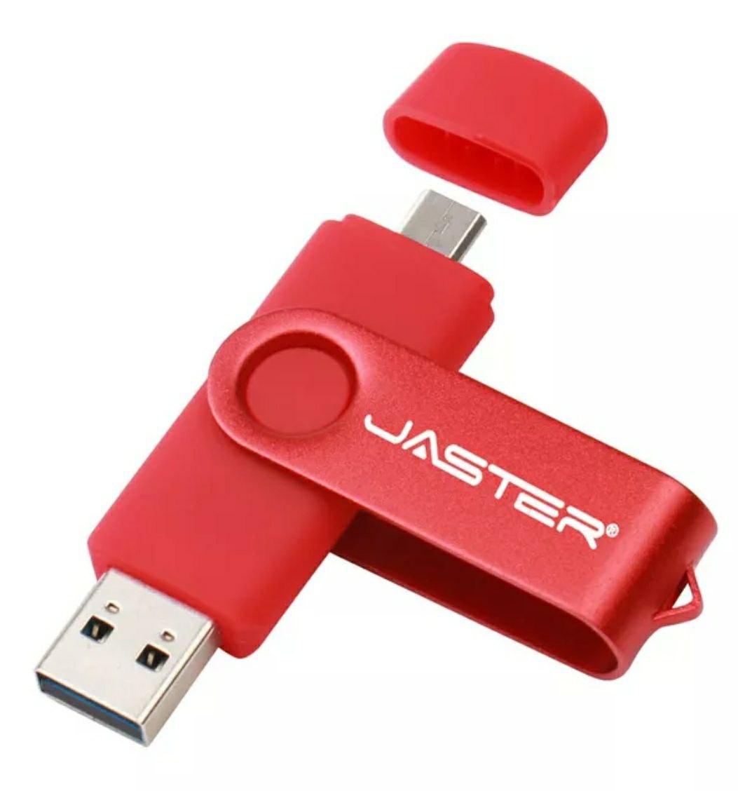 Флешка Червона Jaster 64 Gb 2.0 OTG USB Flash Drive флешнакопичувач. двостороння флешка для ПК і телефона.