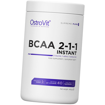 Всаа OstroVit BCAA 2-1-1 Instant 400 грамм без смаку, фото 3