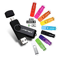 Флешка двухсторонняя Jaster 16 Gb 2.0 OTG USB Flash Drive флеш-накопитель. флешка для телефона. флешка 16 гб