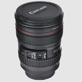 Чашка термооб'єктив CANON із суцільною кришкою (Black)  Термо-кухоль об'єктив CANON