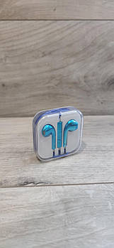 Навушники для телефона EarPods, дротова гарнітура Синій (KG-5360)