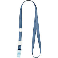Шнурок для бейджа Axent 45 см, силиконовый клип Синий дымчатый
