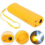 Відлякувач ультразвуковий від собак 150 DB жовтий з ліхтариком засіб для відлякування проти лаю, фото 6