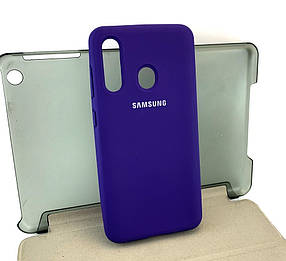 Чохол на Samsung A60, A606 накладка бампер Silicone Case Full силіконовий синій