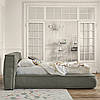 Велике двоспальне ліжко з підйомним механізмом MeBelle PLAYA 180х200 см в стилі лофт, модерн, сірий шеніл, рогожка, фото 4