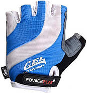 Велоперчатки PowerPlay 5034 Бело-голубые S, фото 3