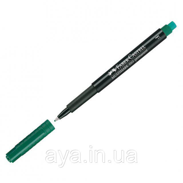 Маркер перманентний Faber-Castell Multimark OHP 1513 F (0,6 мм), Зелений, фото 1