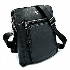 Чоловіча шкіряна сумка H.T.Leather Чорного кольору 5499-3