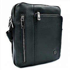 Чоловіча шкіряна сумка H.T.Leather Чорного кольору 5496-3