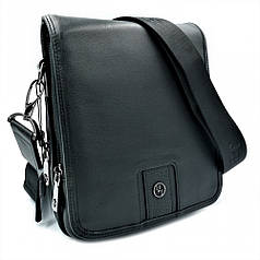 Чоловіча шкіряна сумка H.T.Leather Чорного кольору 5520-4