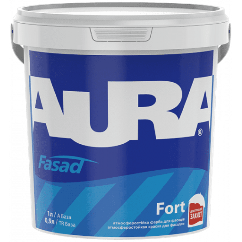 Фасадна фарба силіконмодифікована AURA Fasad Fort, біла, 1л